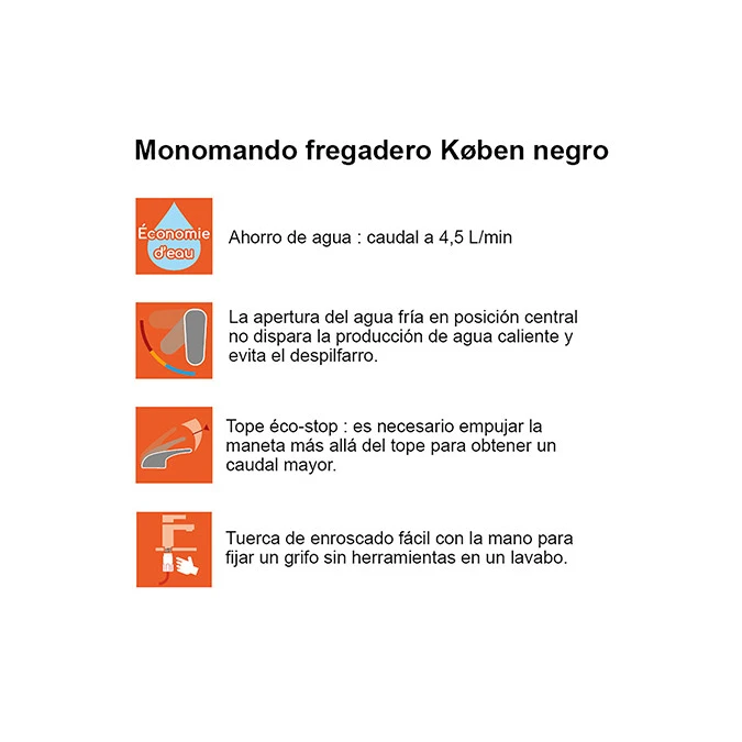 Monomando fregadero KOBEN