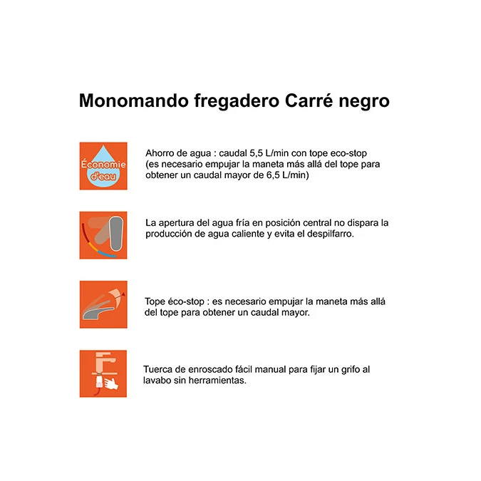 Monomando fregadero CARRE