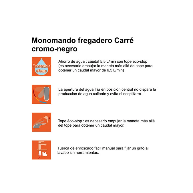 Monomando fregadero CARRE