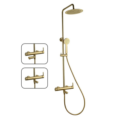 CONJUNTO BAÑERA ORO CEPILLADO
