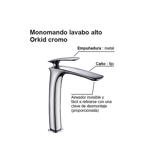Monomando lavabo alto ORKID
