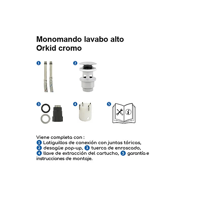 Monomando lavabo alto ORKID
