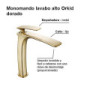 Monomando lavabo alto ORKID