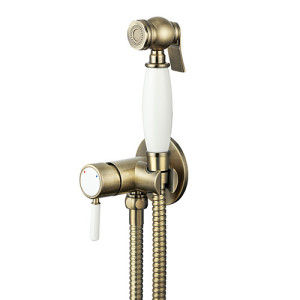 Grifo de pared dos aguas con ducha