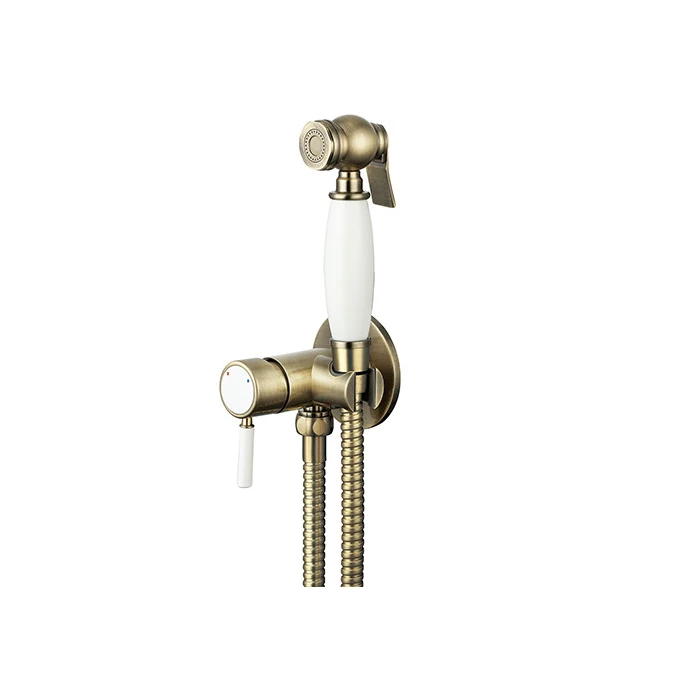 Grifo de pared dos aguas con ducha