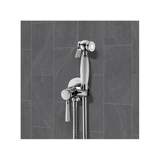 Grifo de pared dos aguas con ducha