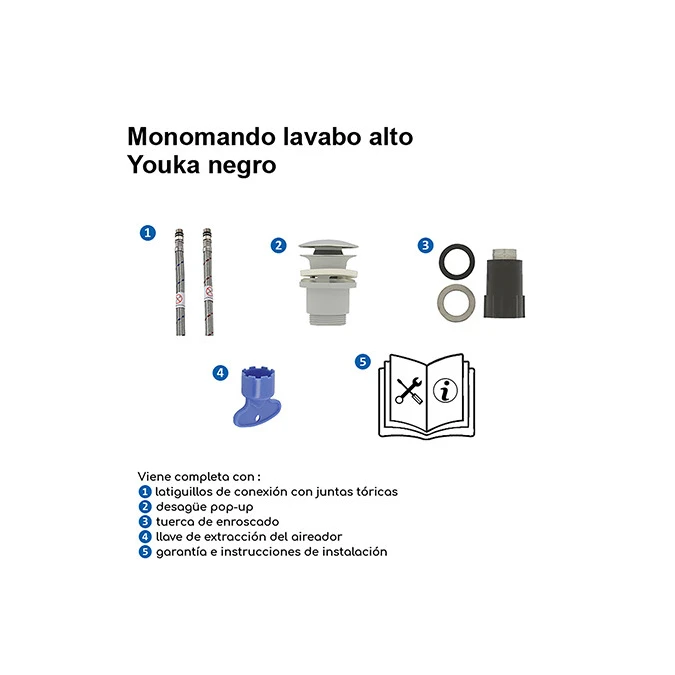Monomando lavabo YOUKA ALTO