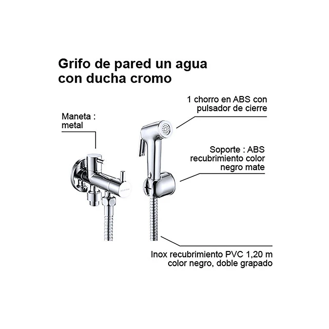 Grifo de pared un agua con ducha