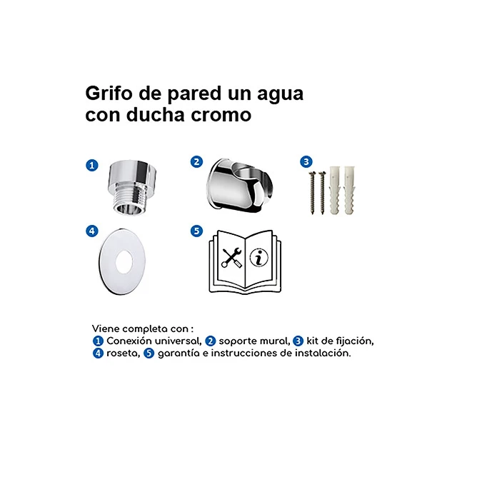 Grifo de pared un agua con ducha