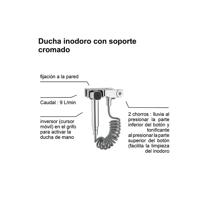 Ducha inodoro con soporte