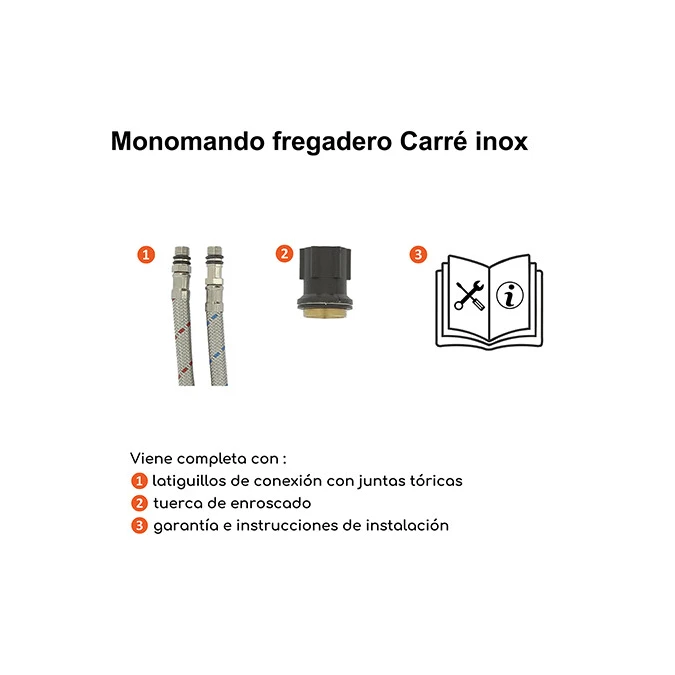Monomando fregadero CUADRADO con ducha extraíble