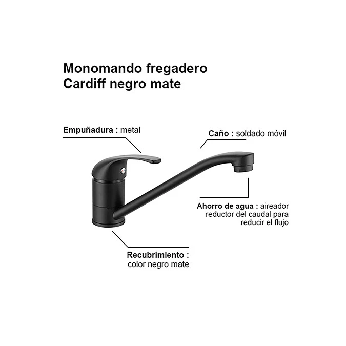 Monomando fregadero CARDIFF