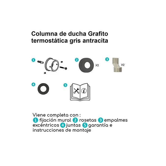 Columna de ducha termostática GRAFITO