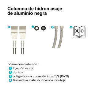 Columna de ducha hidromasaje ALUMINIUM