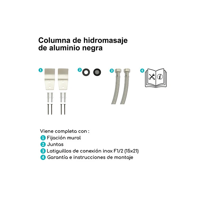 Columna de ducha hidromasaje ALUMINIUM