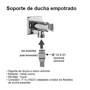 Soporte ducha empotrado