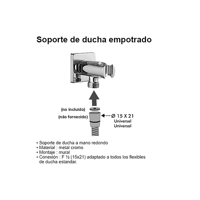Soporte ducha empotrado