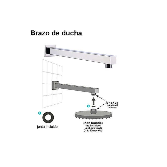Brazo de ducha CUADRADO