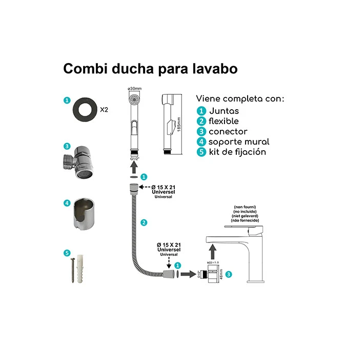 Set lavabo con conector