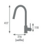 Monomando fregadero extraíble