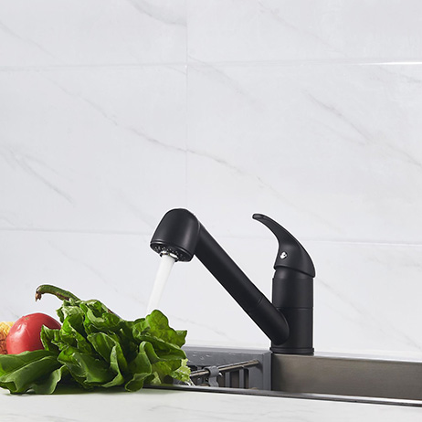 Grifo de cocina negro mate ducha