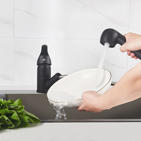 Grifo de cocina negro mate ducha