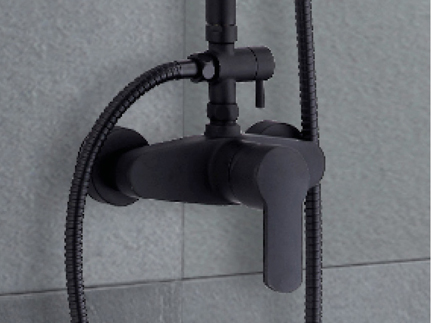 Columna de ducha con grifo mezclador mecánico para regular el caudal y la temperatura